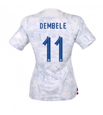 Frankrig Ousmane Dembele #11 Replika Udebanetrøje Dame VM 2022 Kortærmet